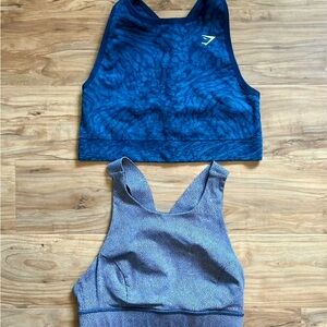 Blue and Gray Sports Bras